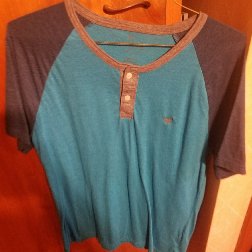 American Eagle colorblock Henley tee